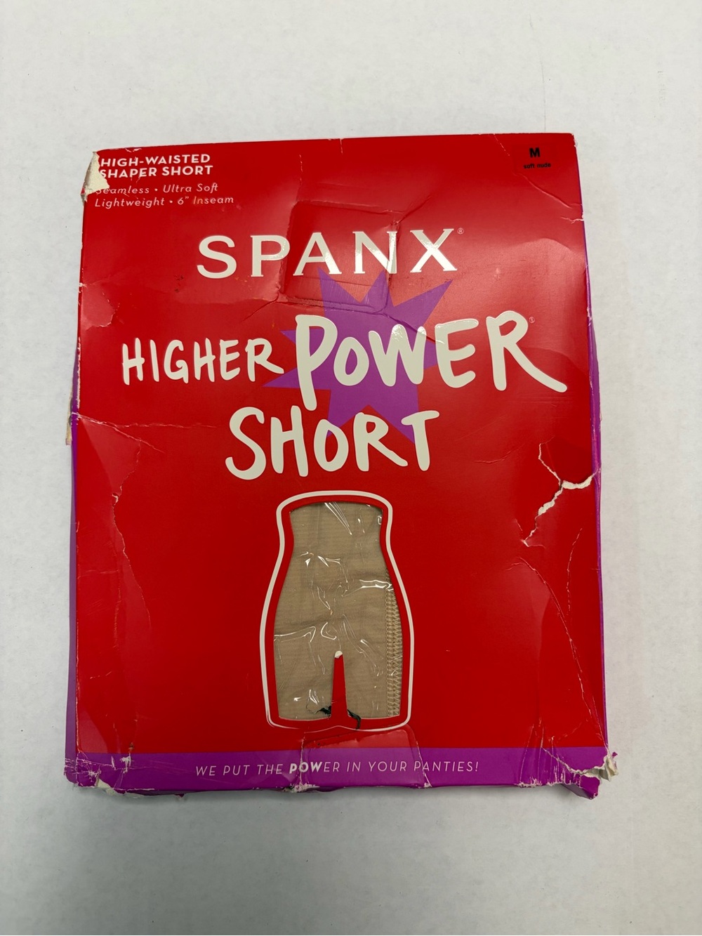 SPANX Higher Power Short - Red Packaging with Nude Short